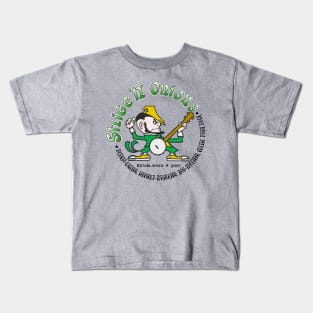 Shite 'n' Onions Folk Punk Banjo Leprechaun (Black print) Kids T-Shirt